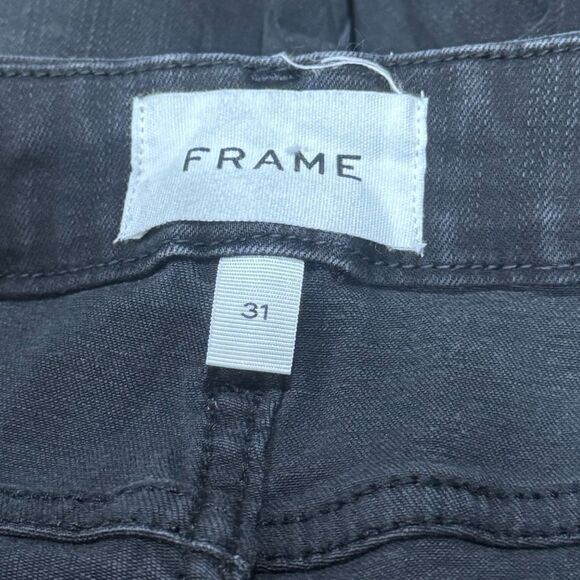 Frame Denim Le Crop Mini Boot Jeans Black Women’s 31 - Picture 2 of 4